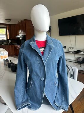 Denim Blazer Jacket - Blue
